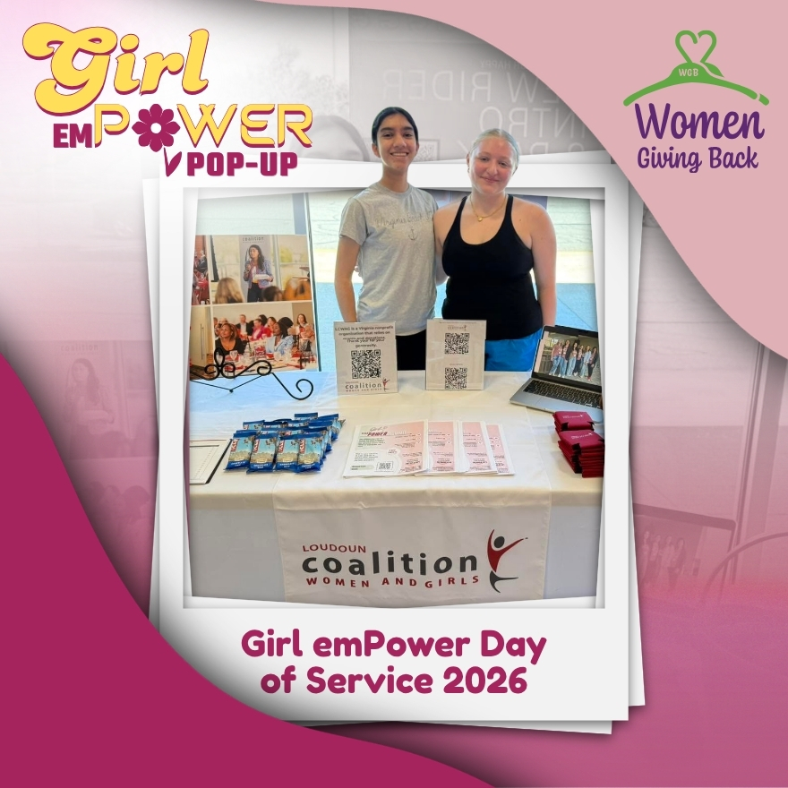 Girl emPower Pop-Up Day of Service showing 2 board members and Women Giving Back logo